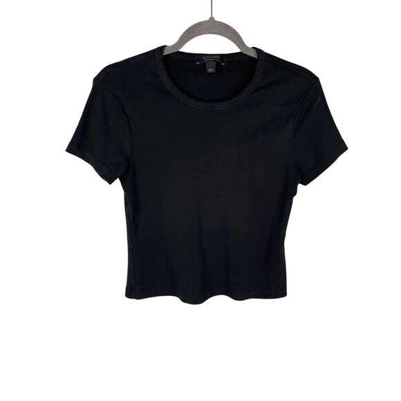 AllSaints Tops - ALLSAINTS Women's Black Short Sleeve Stevie T-Shirt US 8